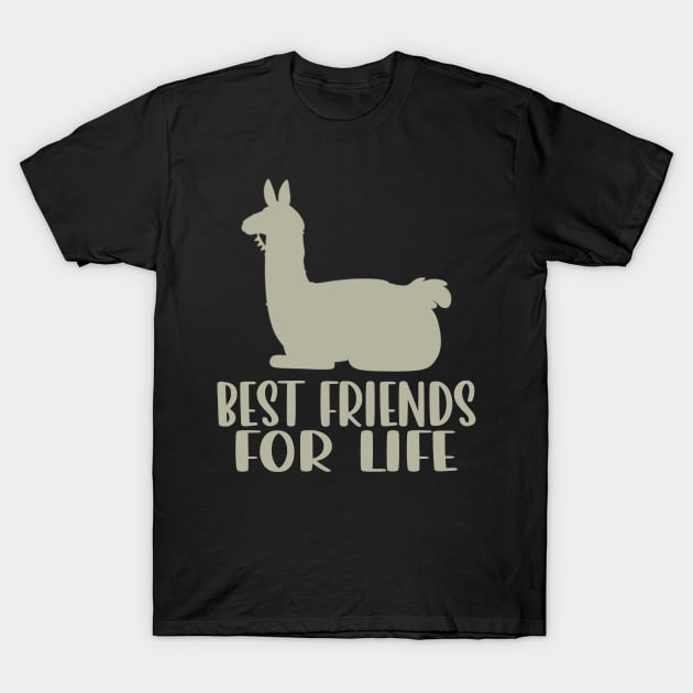 Llama Best Friends For Life for Fans of South American Majesty T-Shirt by Kevin Jones Art